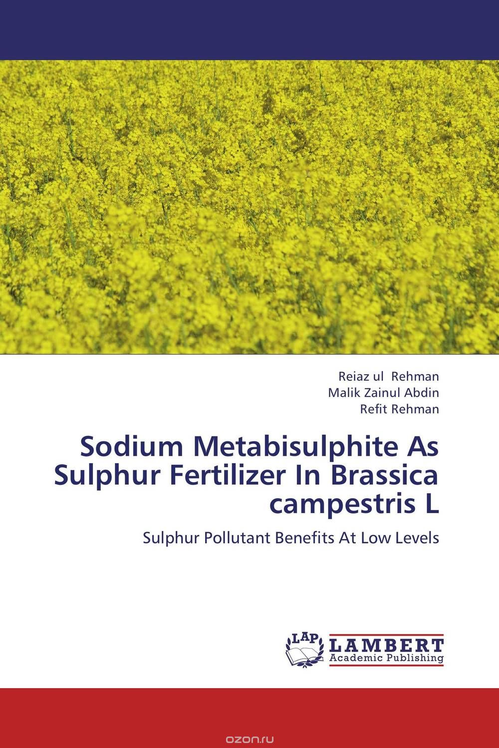 Скачать книгу "Sodium Metabisulphite As Sulphur Fertilizer In Brassica campestris L"